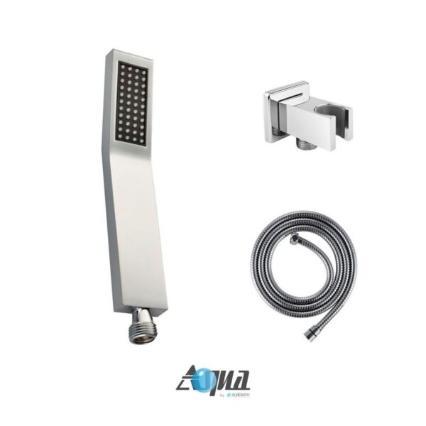 Kubebath KB CR200HH2V Aqua Piazza Shower Set with 8 Inch Ceiling Mount Square Rain Shower and Handheld