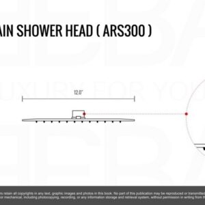 Kubebath CR300HH2V Aqua Piazza Brass Shower Set with 12 Inch Ceiling Mount Square Rain Shower and Handheld