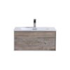 Kubebath D30NW Divario 30 Inch Nature Wood Wall Mount Modern Bathroom Vanity