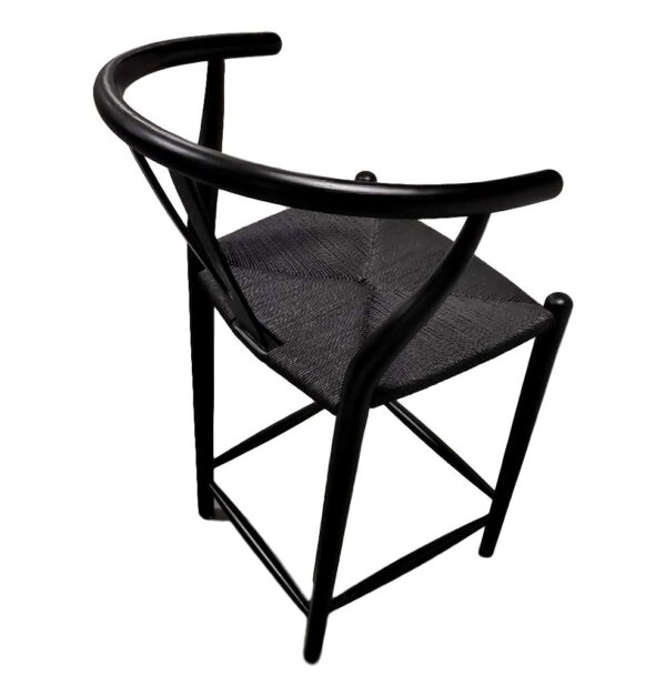 GFURN Dagmar Counter Stool - Black & Black Cord