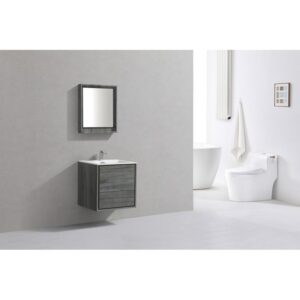 Kubebath DL24 De Lusso 24 Inch Wall Mount Single Sink Bath Vanity