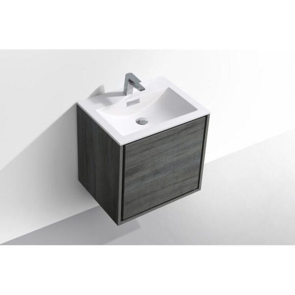 Kubebath DL24 De Lusso 24 Inch Wall Mount Single Sink Bath Vanity