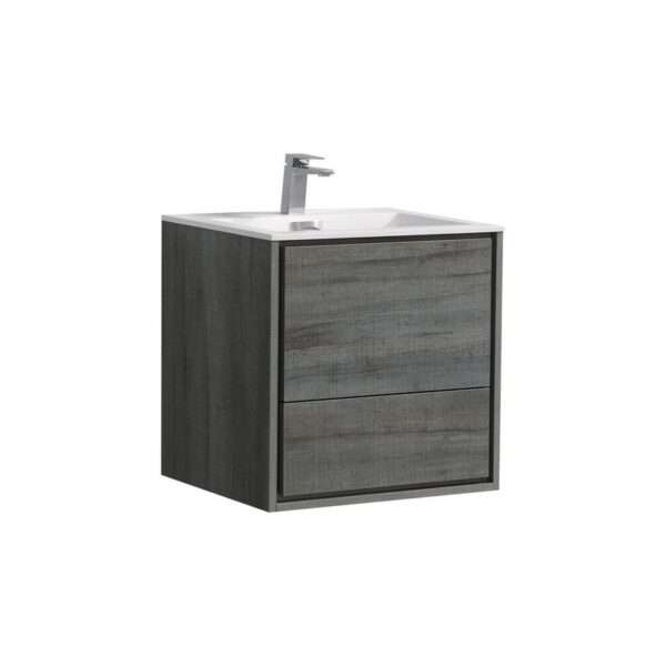 Kubebath DL24 De Lusso 24 Inch Wall Mount Single Sink Bath Vanity