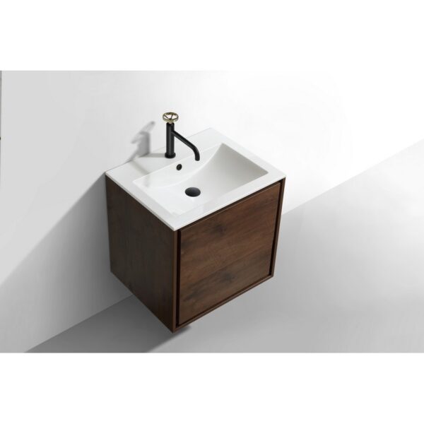 Kubebath DL24 De Lusso 24 Inch Wall Mount Single Sink Bath Vanity