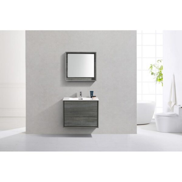 Kubebath DL30 De Lusso 30 Inch Wall Mount Single Sink Bath Vanity