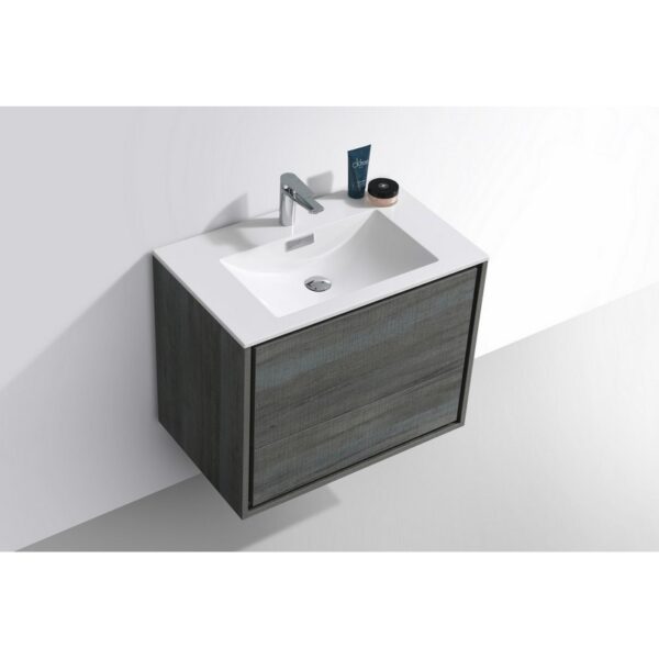 Kubebath DL30 De Lusso 30 Inch Wall Mount Single Sink Bath Vanity