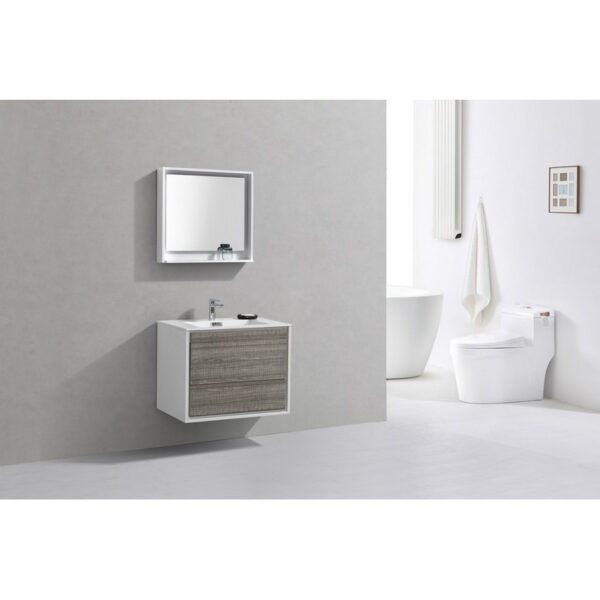 Kubebath DL30 De Lusso 30 Inch Wall Mount Single Sink Bath Vanity