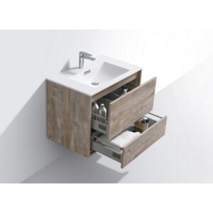 Kubebath DL30 De Lusso 30 Inch Wall Mount Single Sink Bath Vanity