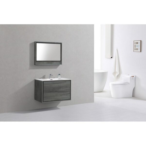 Kubebath DL36 De Lusso 36 Inch Wall Mount Single Sink Bath Vanity