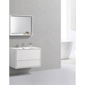 Kubebath DL36 De Lusso 36 Inch Wall Mount Single Sink Bath Vanity