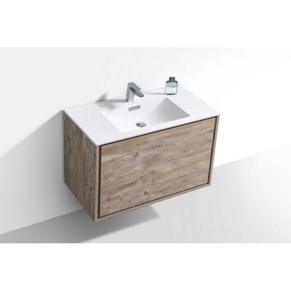 Kubebath DL36 De Lusso 36 Inch Wall Mount Single Sink Bath Vanity