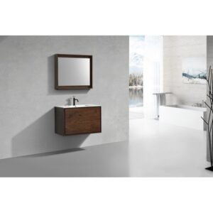 Kubebath DL36 De Lusso 36 Inch Wall Mount Single Sink Bath Vanity