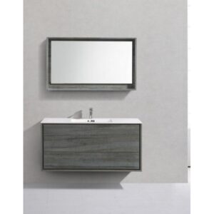 Kubebath DL48S De Lusso 48 Inch Wall Mount Single Sink Bath Vanity