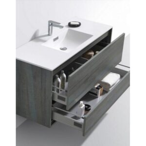 Kubebath DL48S De Lusso 48 Inch Wall Mount Single Sink Bath Vanity