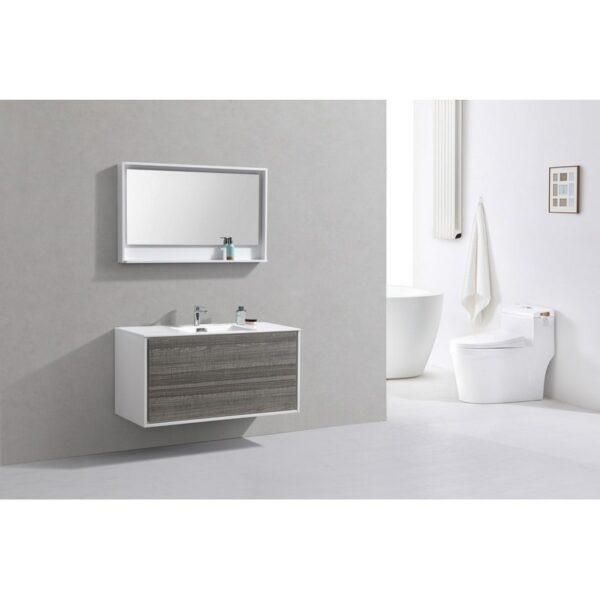 Kubebath DL48S De Lusso 48 Inch Wall Mount Single Sink Bath Vanity