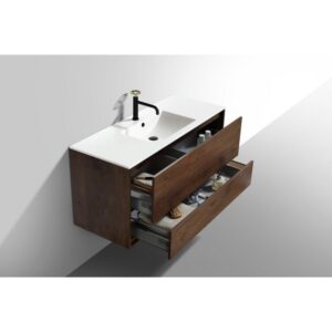 Kubebath DL48S De Lusso 48 Inch Wall Mount Single Sink Bath Vanity