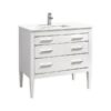 Kubebath E36-GW Eiffel 36 Inch High Gloss White Vanity with Quartz Counter Top