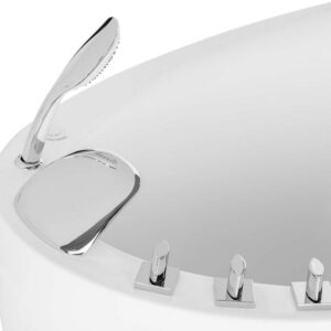 Empava EMPV-48JT011 48 x 31 1/2 Inch Japanese-Style Freestanding Oval Air Massage Bathtub with Tub Filler - White