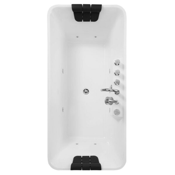 Empava EMPV-59AIS15 59 x 29 1/2 Inch Whirlpool Freestanding Hydromassage Bathtub with Tub Filler - White