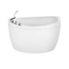 Empava EMPV-59FT002 59 x 31 1/2 Inch Freestanding Japanese Style Soaking Bathtub with Reversible Drain in White