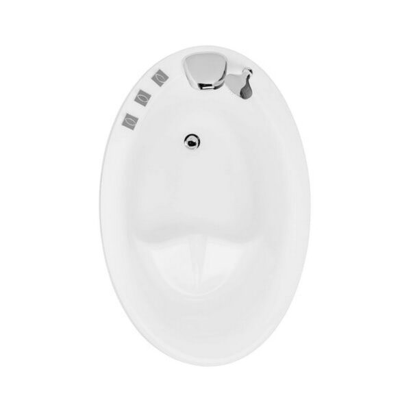 Empava EMPV-59FT002 59 x 31 1/2 Inch Freestanding Japanese Style Soaking Bathtub with Reversible Drain in White