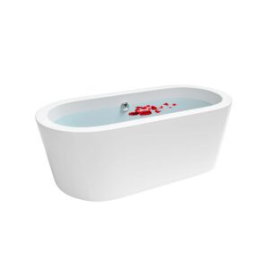 Empava EMPV-59FT1505 59 x 31 1/2 Inch Soaking Freestanding Bathtub - Glossy White