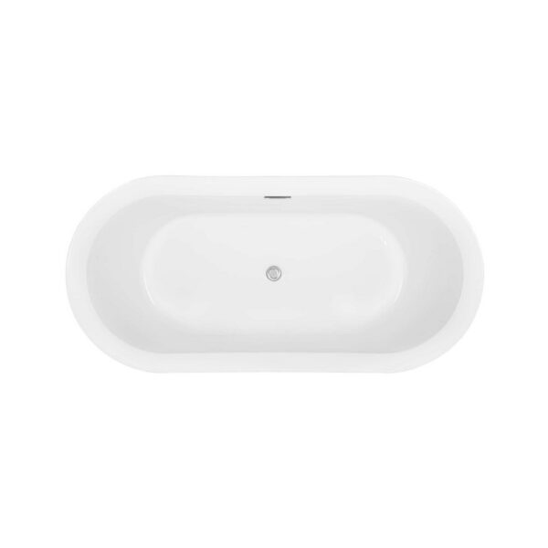 Empava EMPV-59FT1505 59 x 31 1/2 Inch Soaking Freestanding Bathtub - Glossy White