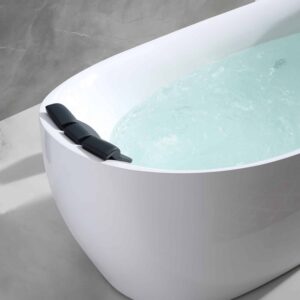 Empava EMPV-67AIS02 67 x 31 Inch Whirlpool Freestanding Bathtub with Tub Filler - White