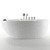 Empava EMPV-67AIS13 67 x 31 1/2 Inch Whirlpool Freestanding Acrylic Bathtub with Tub Filler - White