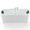 Empava EMPV-67AIS16 67 x 31 1/2 Inch Whirlpool Freestanding Acrylic Hydromassage Bathtub with Tub Filler - White