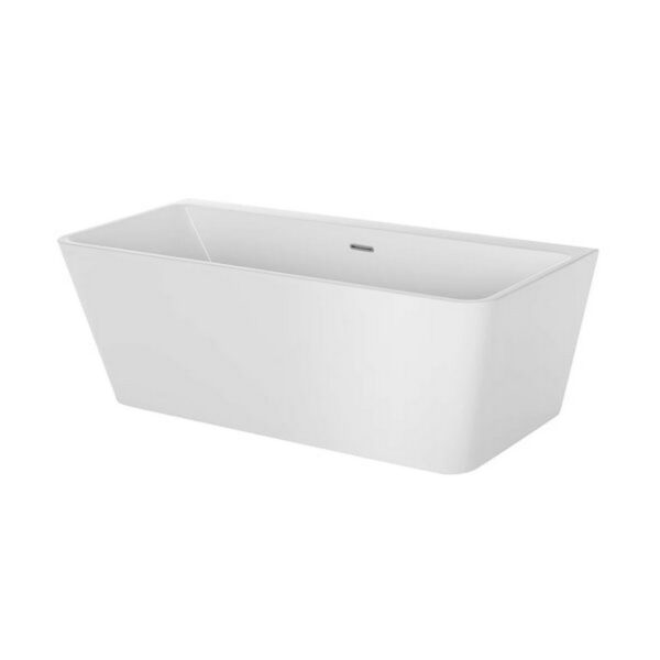 Empava EMPV-67FT1516 66 7/8 x 31 1/2 Inch Freestanding Rectangular Soaking Bathtub with Center Drain in White