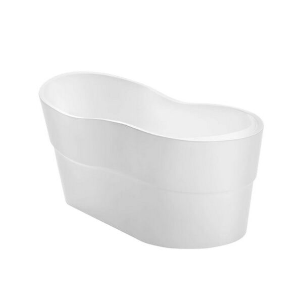 Empava EMPV-67FT1527 66 7/8 x 31 1/2 Inch Freestanding Soaking Bathtub with Left Drain in White