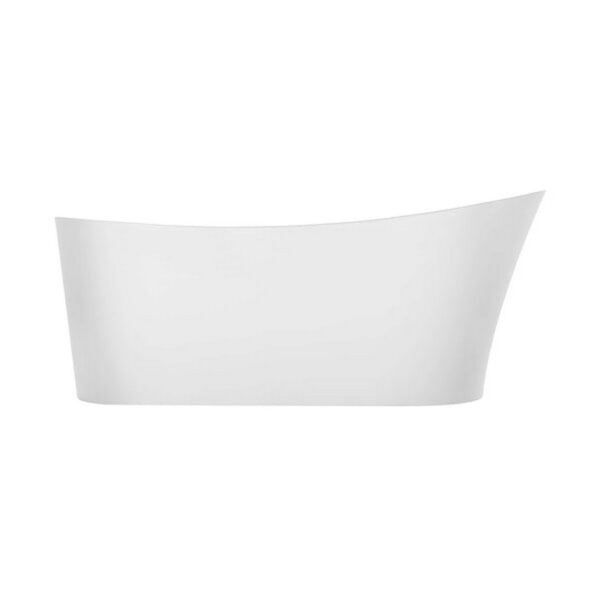 Empava EMPV-67FT1528 66 7/8 x 31 1/2 Inch Freestanding Oval Soaking Bathtub with Left Drain in White