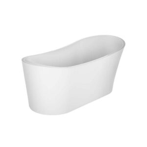 Empava EMPV-67FT1528 66 7/8 x 31 1/2 Inch Freestanding Oval Soaking Bathtub with Left Drain in White