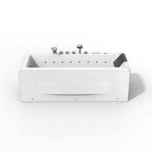 Empava EMPV-67JT351LED 67 x 29 1/2 Inch Whirlpool Combination Massage Waterfall Bathtub with Tub Filler - White