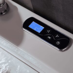 Empava EMPV-67JT351LED 67 x 29 1/2 Inch Whirlpool Combination Massage Waterfall Bathtub with Tub Filler - White