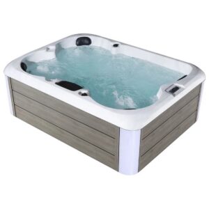 Empava EMPV-SPA3527 82 5/8 x 62 5/8 Inch Freestanding Rectangular Whirlpool Outdoor Hot Tub in Cloud Gray