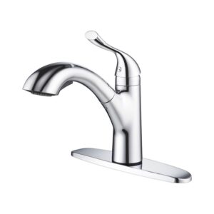 KIBI USA F103 10 Inch Single Hole Deck Mount Single Handle Pull-Down Kitchen Faucet