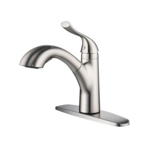 KIBI USA F103 10 Inch Single Hole Deck Mount Single Handle Pull-Down Kitchen Faucet