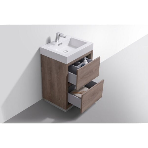 Kubebath FMB24 Bliss 23 5/8 Inch Free Standing Single Sink Bath Vanity