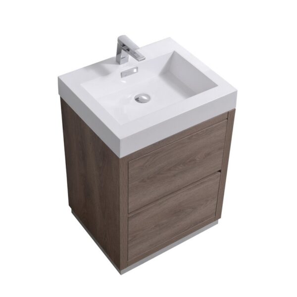 Kubebath FMB24 Bliss 23 5/8 Inch Free Standing Single Sink Bath Vanity