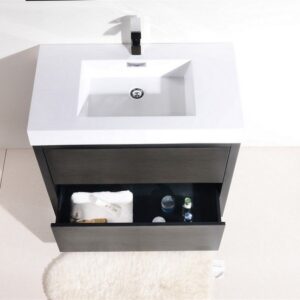 Kubebath FMB36 Bliss 35 1/4 Inch Free Standing Single Sink Bath Vanity