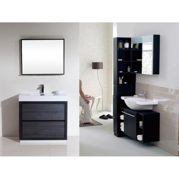 Kubebath FMB36 Bliss 35 1/4 Inch Free Standing Single Sink Bath Vanity