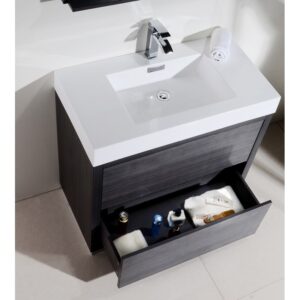 Kubebath FMB36 Bliss 35 1/4 Inch Free Standing Single Sink Bath Vanity