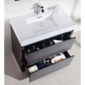 Kubebath FMB36 Bliss 35 1/4 Inch Free Standing Single Sink Bath Vanity