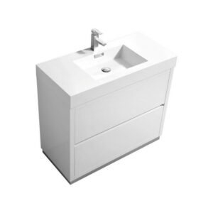 Kubebath FMB40 Bliss 39 3/8 Inch Free Standing Single Sink Bath Vanity