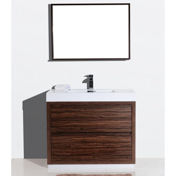 Kubebath FMB40 Bliss 39 3/8 Inch Free Standing Single Sink Bath Vanity