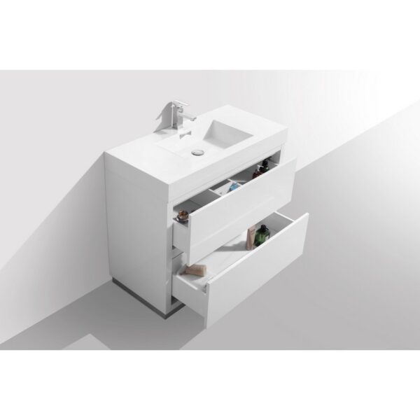 Kubebath FMB40 Bliss 39 3/8 Inch Free Standing Single Sink Bath Vanity