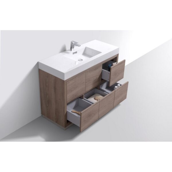 Kubebath FMB48 Bliss 47 1/4 Inch Free Standing Single Sink Bath Vanity