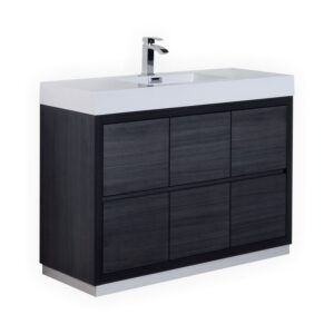 Kubebath FMB48 Bliss 47 1/4 Inch Free Standing Single Sink Bath Vanity